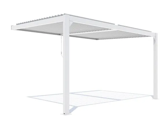 Louvre Roof System Wall Mount 4m x 3m White