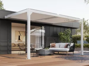 Louvre Roof System Wall Mount 4m x 3m White