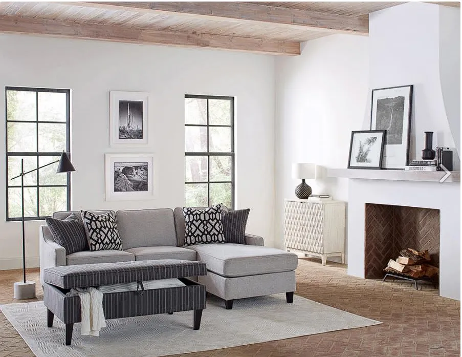 Luanne Upholstered Cushion Back Sectional Grey