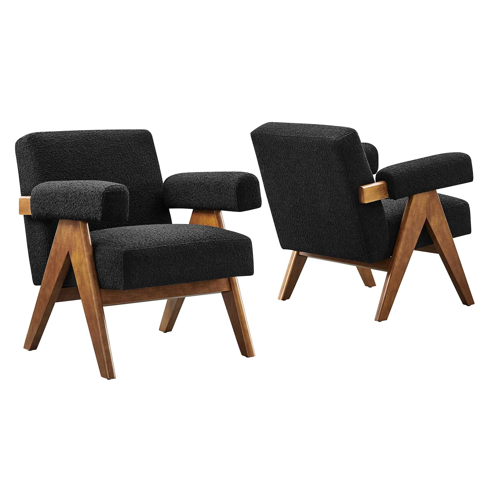 Lyra Boucle Fabric Armchair - Set of 2 by Modway