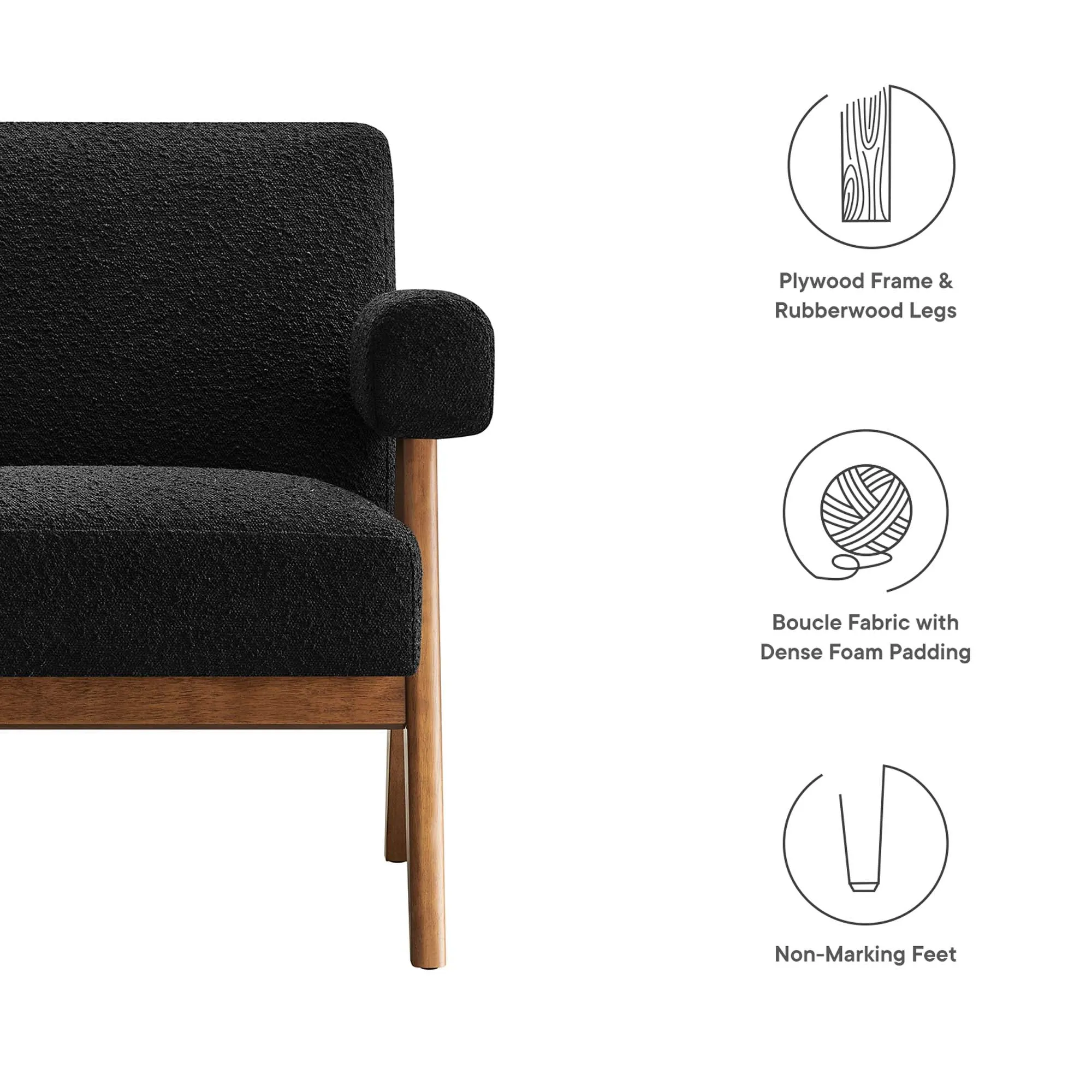 Lyra Boucle Fabric Armchair - Set of 2 by Modway