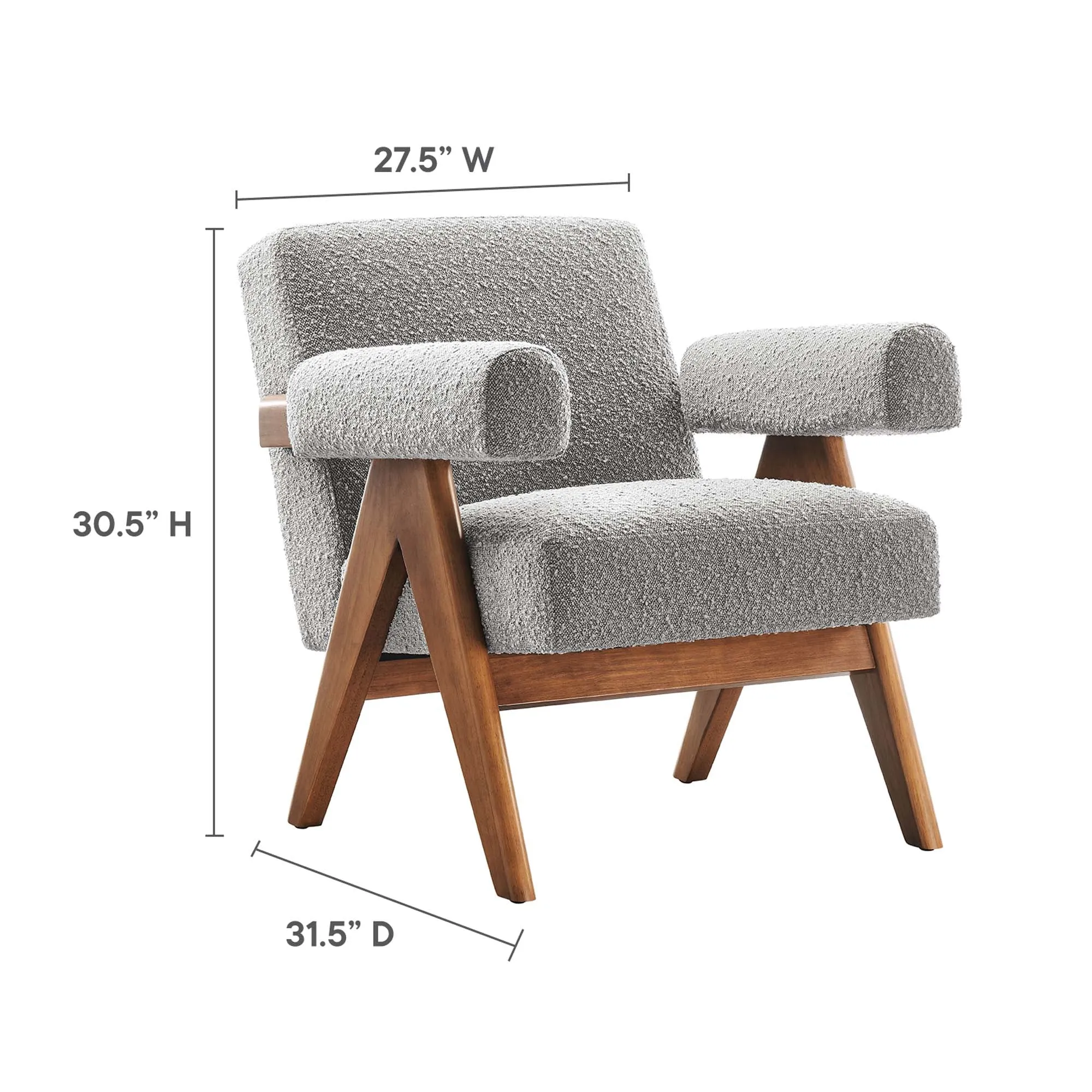 Lyra Boucle Fabric Armchair - Set of 2 by Modway