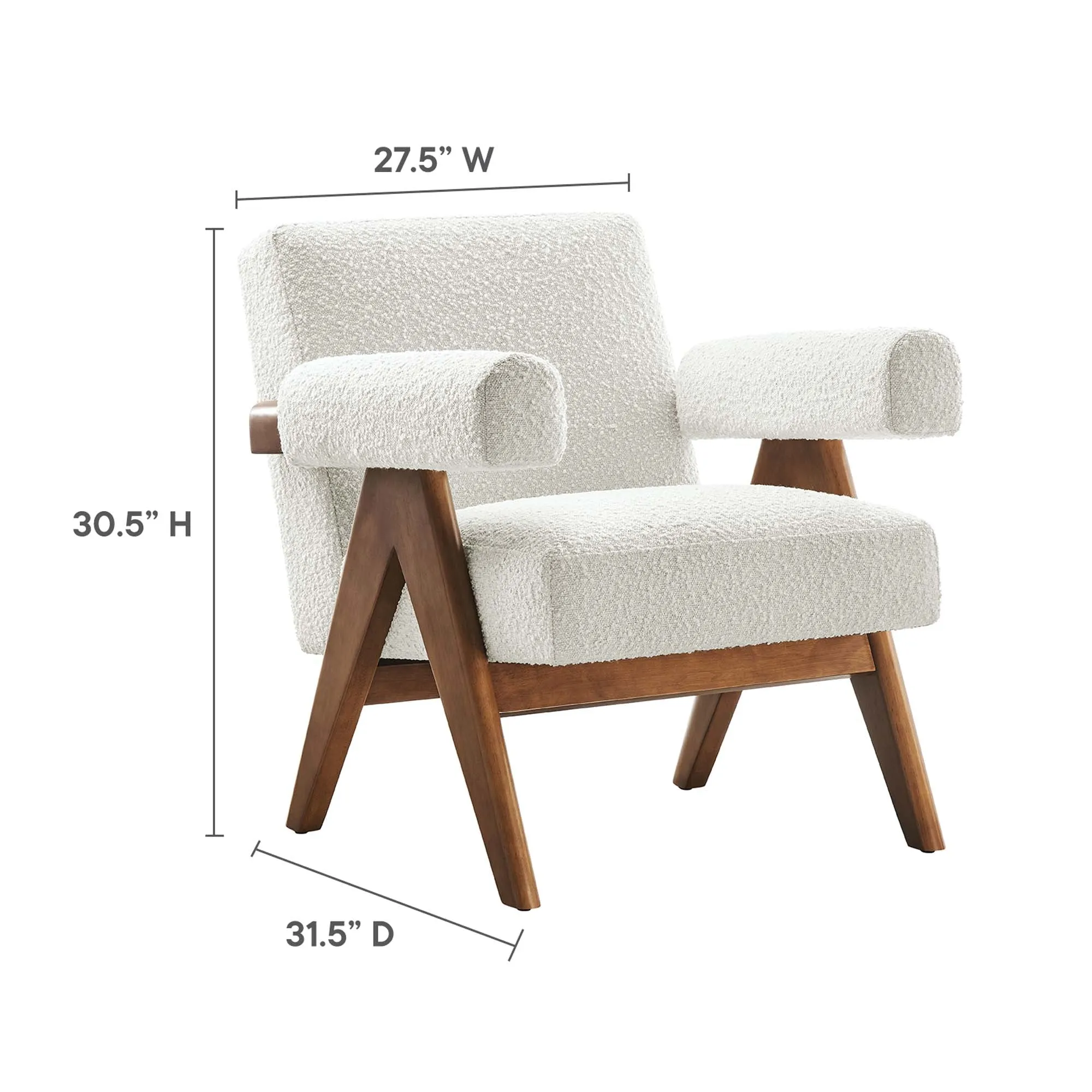 Lyra Boucle Fabric Armchair - Set of 2 by Modway