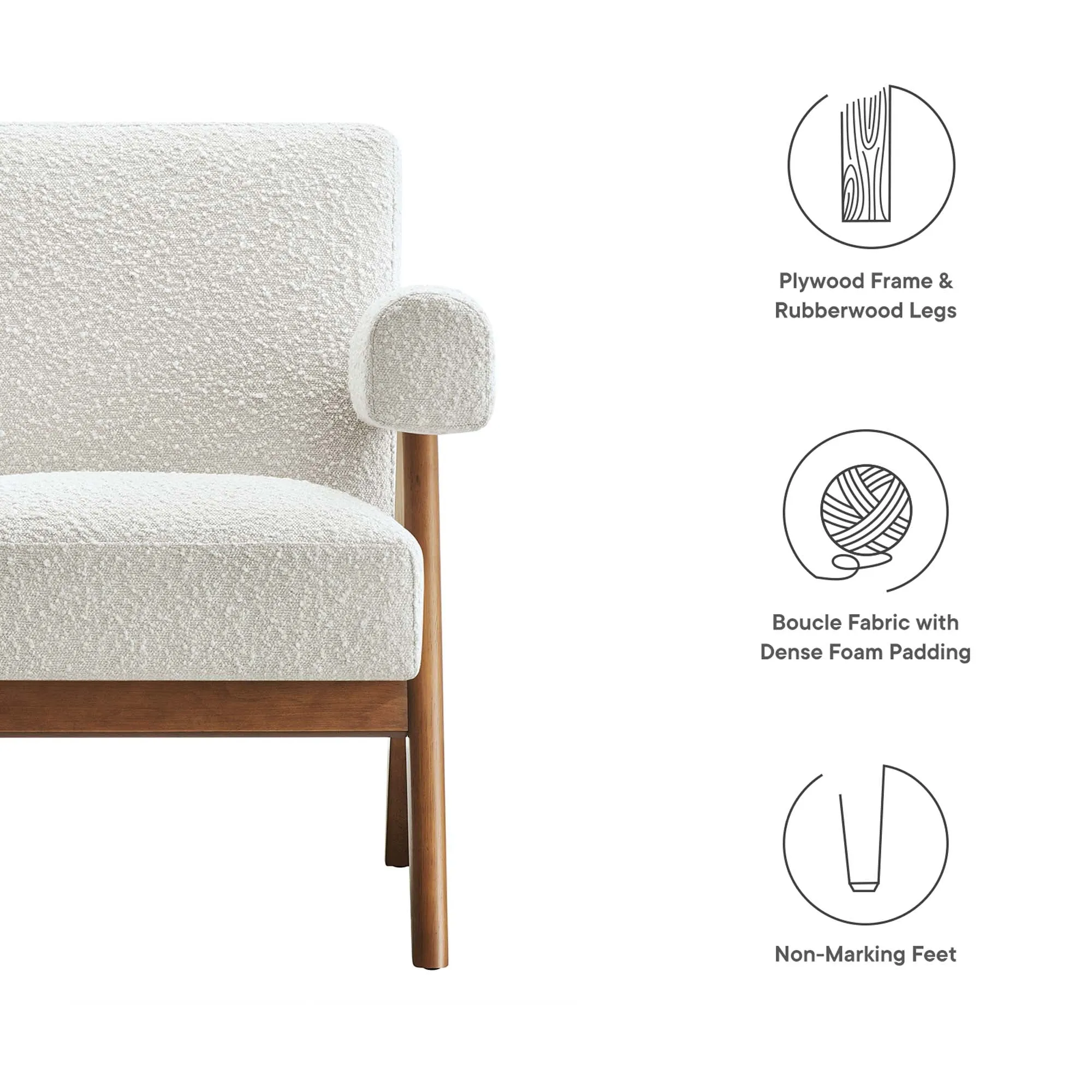 Lyra Boucle Fabric Armchair - Set of 2 by Modway