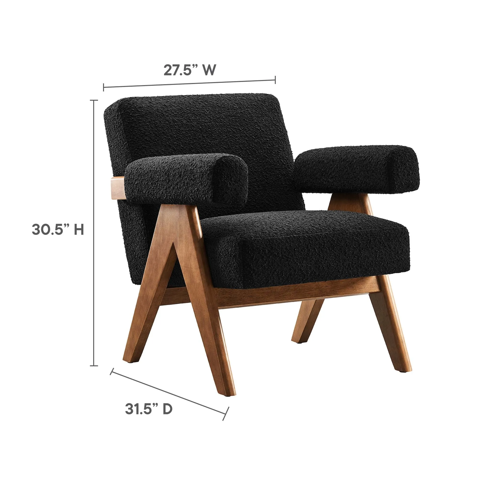 Lyra Boucle Fabric Armchair - Set of 2 by Modway