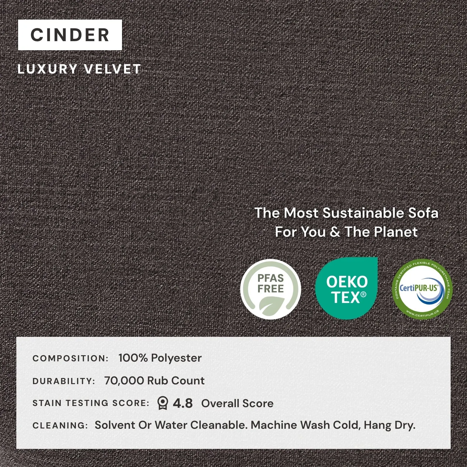 Modular Performance 2-Seater in Cinder | Deluxe Blend
