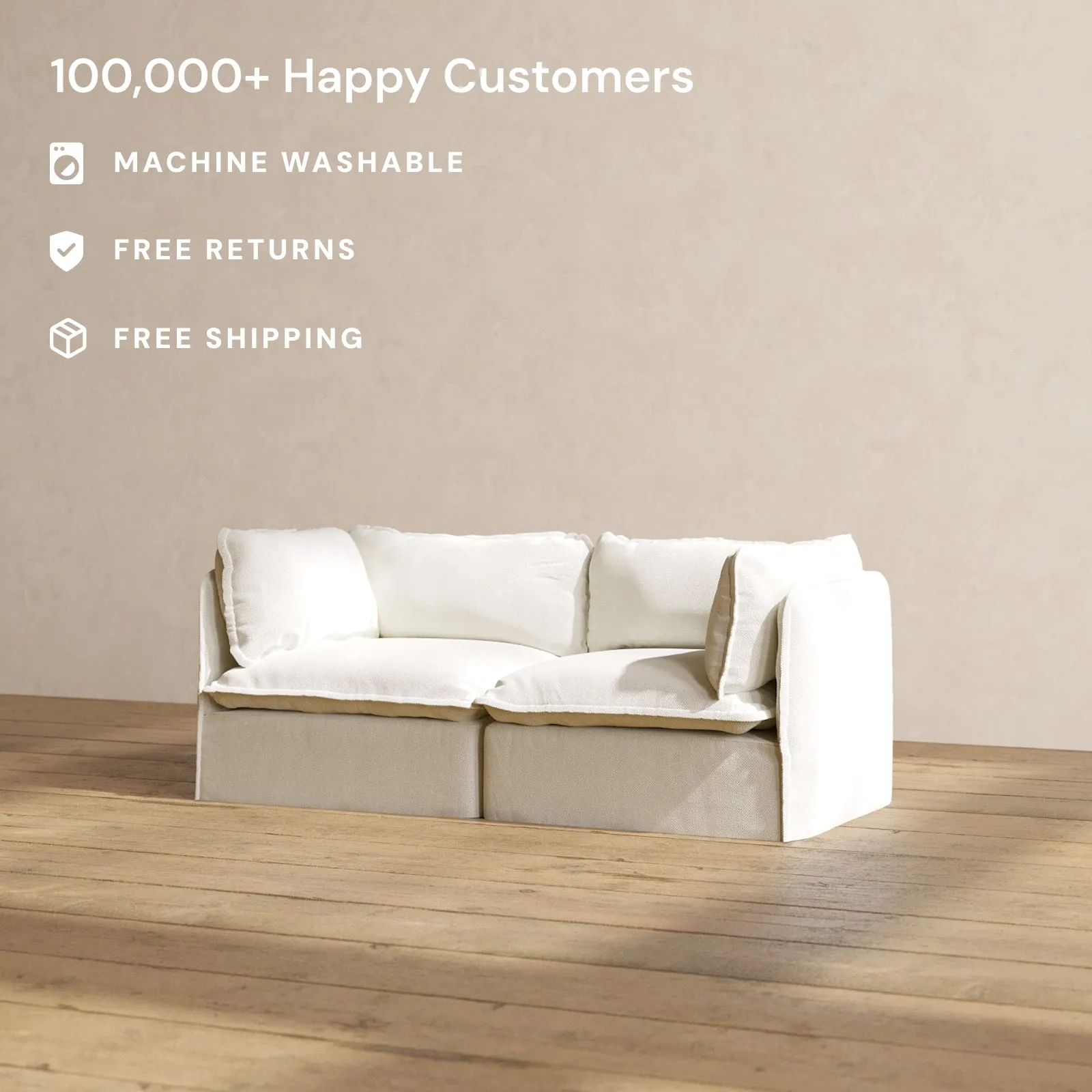 Modular Performance 2-Seater in Eggshell | Deluxe Blend