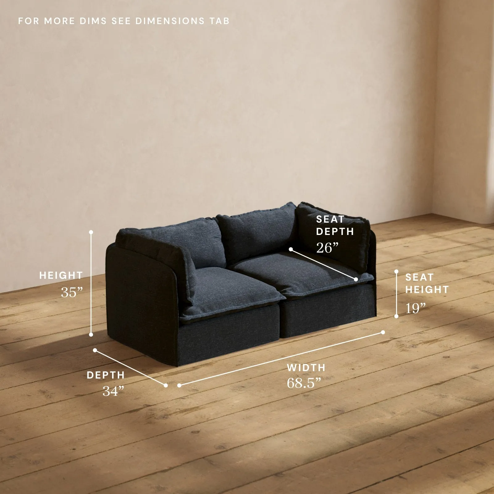 Modular Performance 2-Seater in Indigo | Deluxe Blend