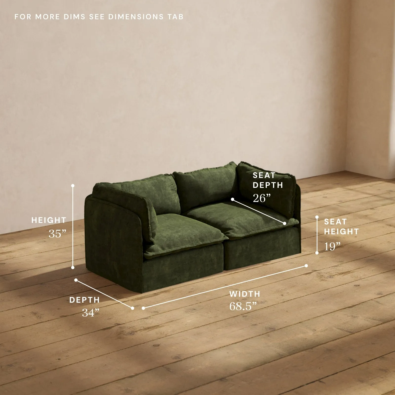 Modular Performance 2-Seater in Olive | Deluxe Blend