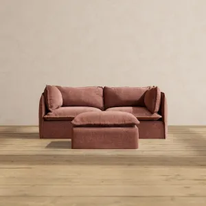 Modular Performance 2-Seater   Ottoman in Chestnut | Deluxe Blend