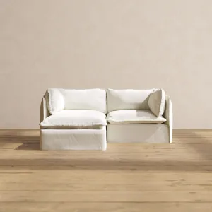 Modular Performance 2-Seater Sectional in Eggshell | Relaxed Blend