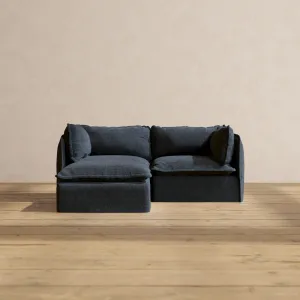 Modular Performance 2-Seater Sectional in Indigo | Relaxed Blend