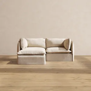 Modular Performance 2-Seater Sectional in Oat | Relaxed Blend