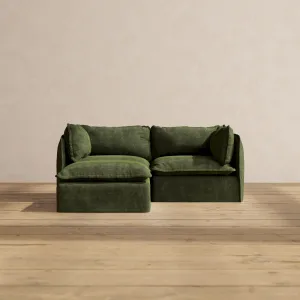 Modular Performance 2-Seater Sectional in Olive | Deluxe Blend