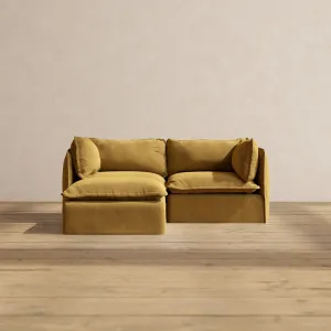 Modular Performance 2-Seater Sectional in Toffee | Relaxed Blend