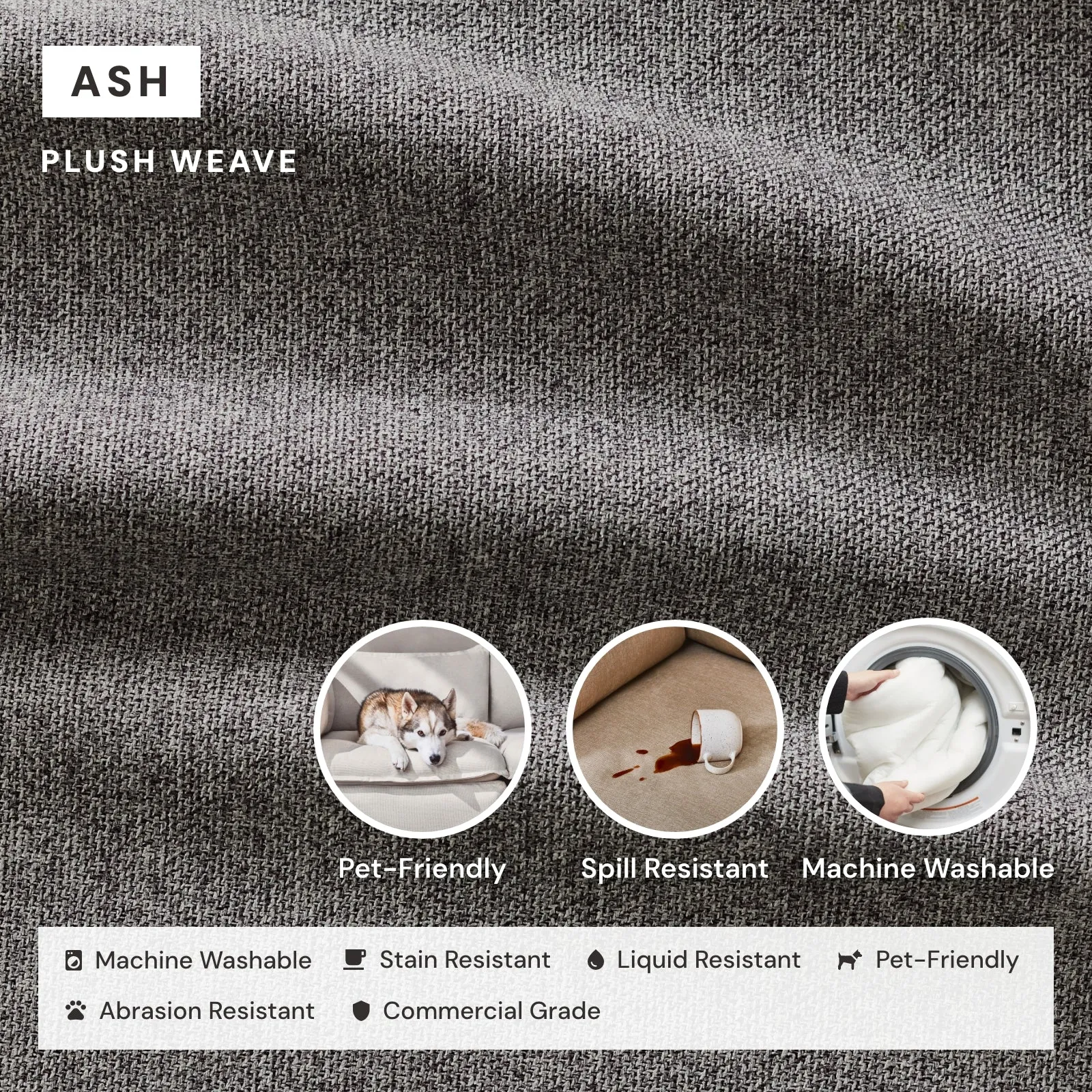 Modular Performance 3-Seater in Ash | Deluxe Blend