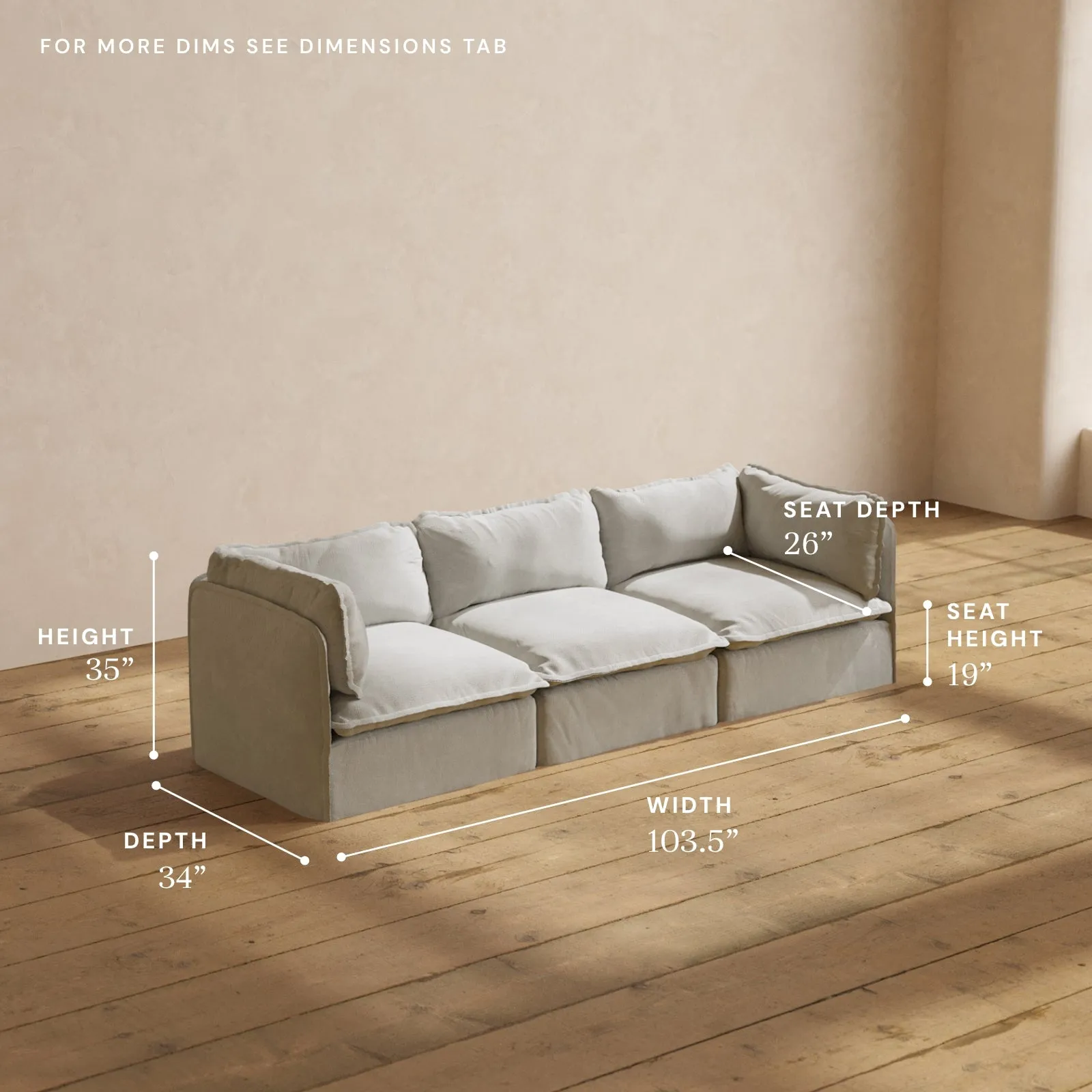 Modular Performance 3-Seater in Cloud | Deluxe Blend