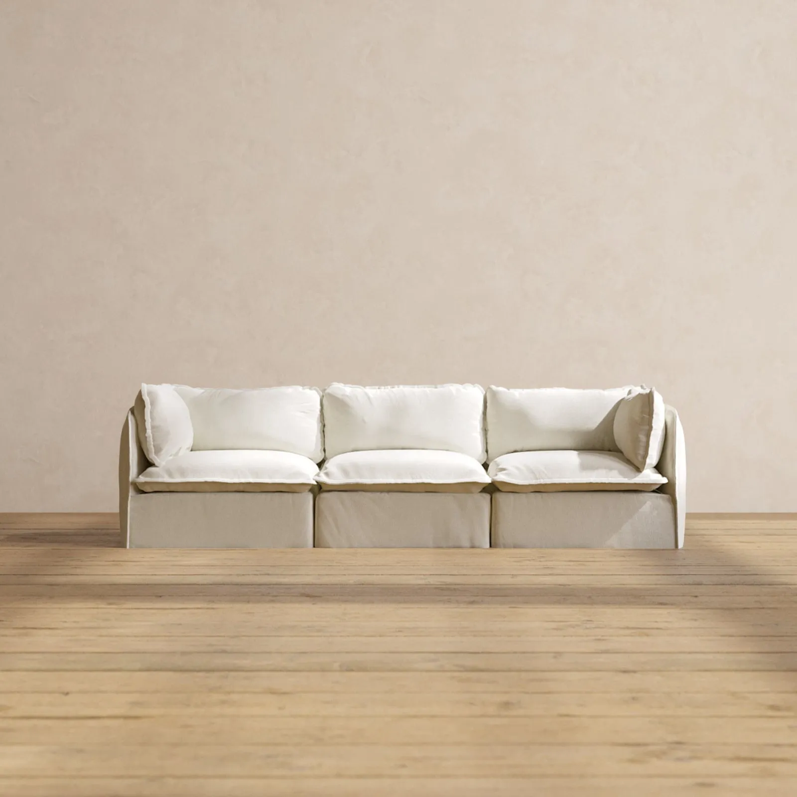 Modular Performance 3-Seater in Eggshell | Deluxe Blend