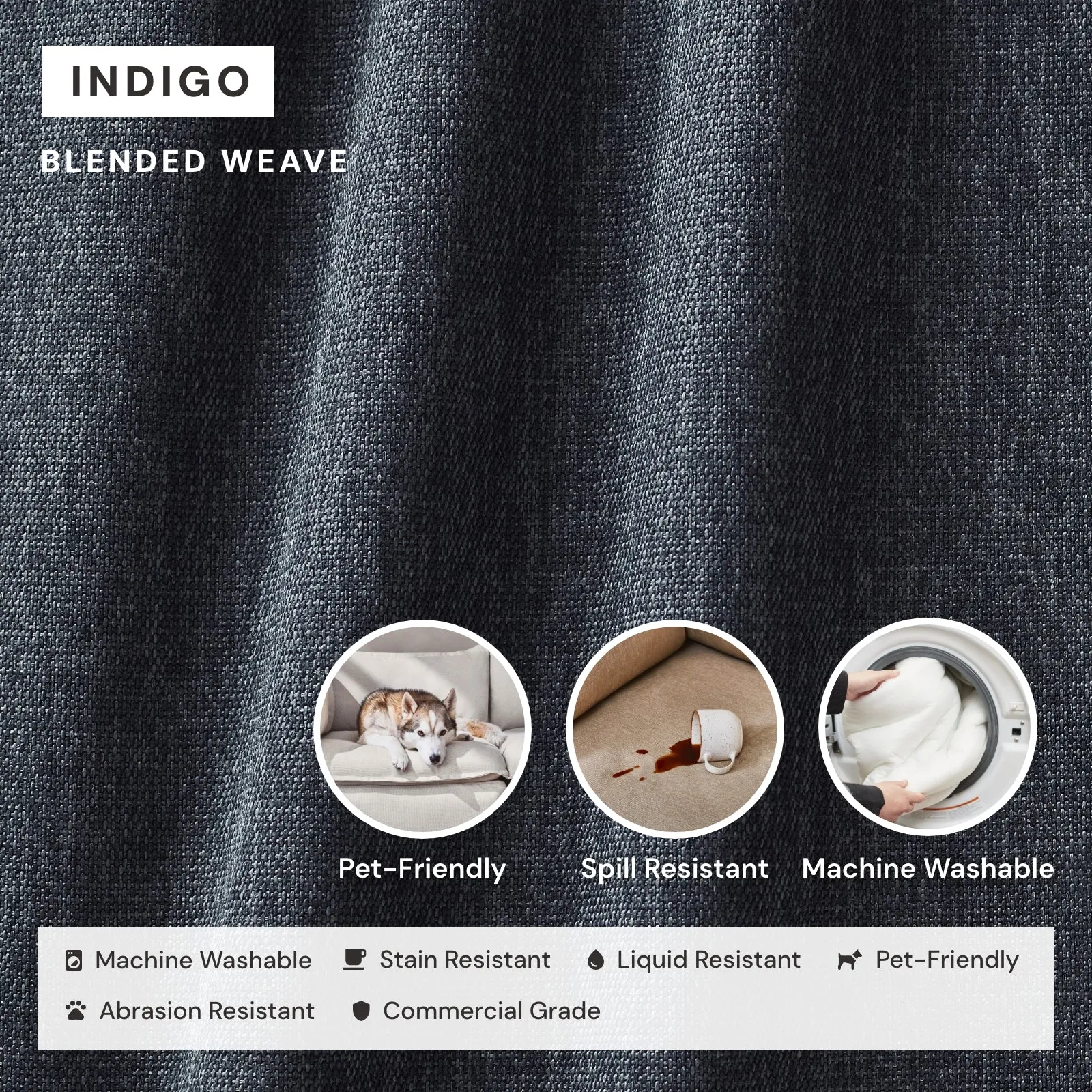 Modular Performance 3-Seater in Indigo | Deluxe Blend