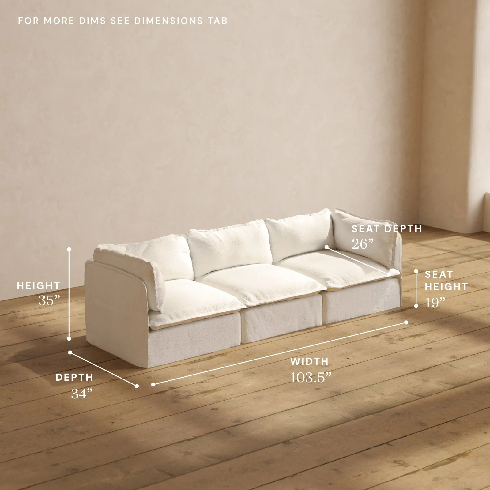 Modular Performance 3-Seater in Mousse | Deluxe Blend