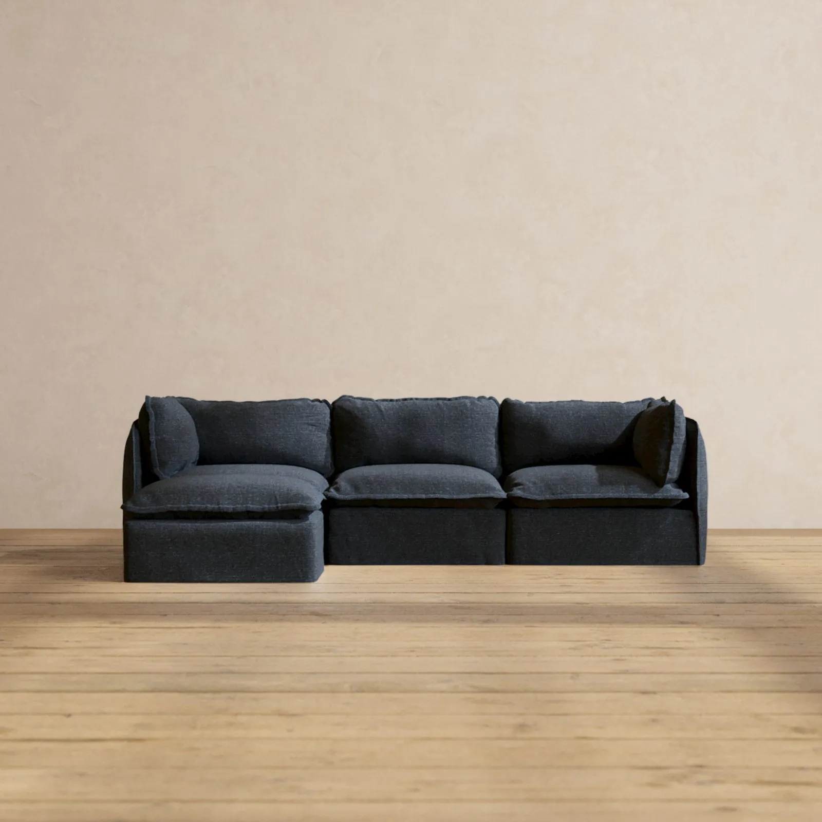 Modular Performance 3-Seater Sectional in Indigo | Deluxe Blend