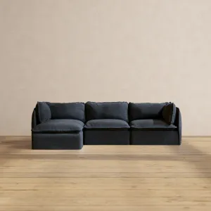 Modular Performance 3-Seater Sectional in Indigo | Deluxe Blend