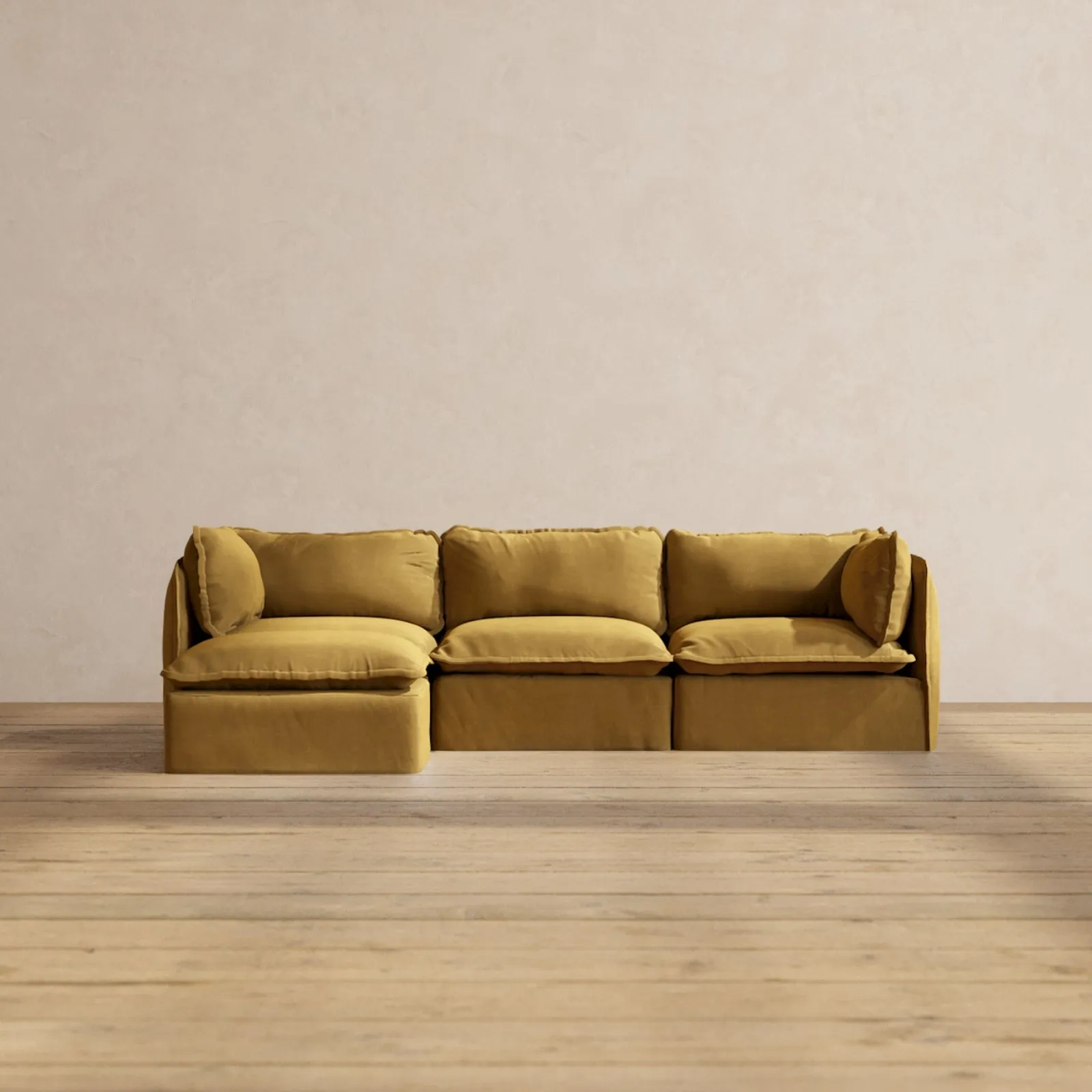 Modular Performance 3-Seater Sectional in Toffee | Deluxe Blend
