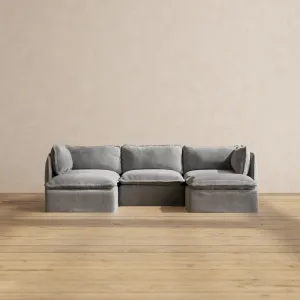 Modular Performance 3-Seater U-Sectional in Ash | Relaxed Blend