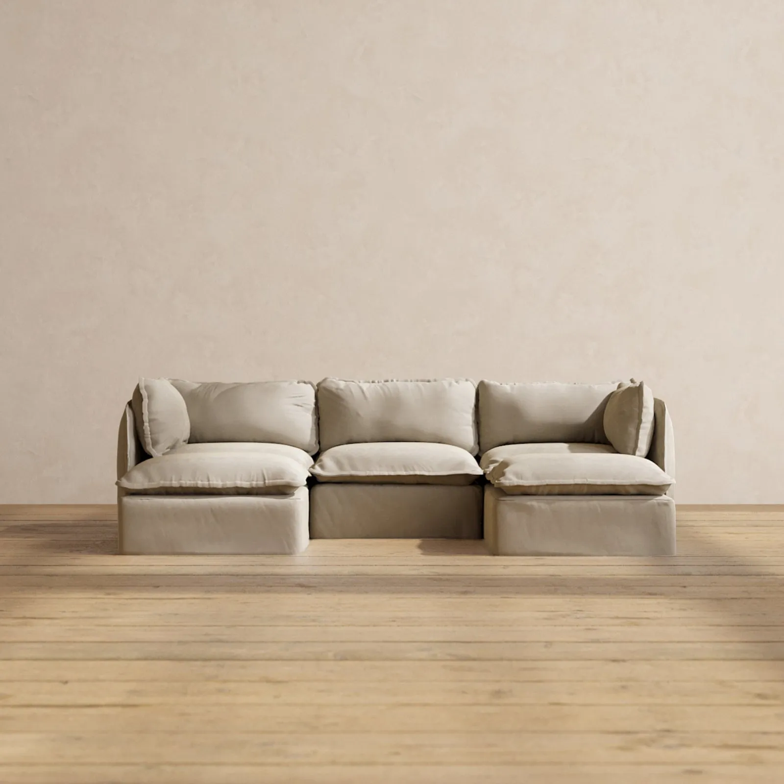 Modular Performance 3-Seater U-Sectional in Dune | Relaxed Blend