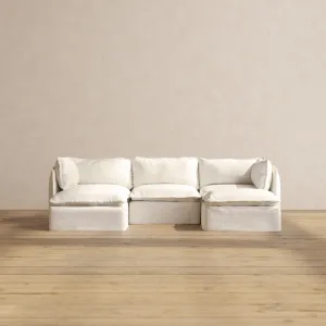 Modular Performance 3-Seater U-Sectional in Mousse | Relaxed Blend