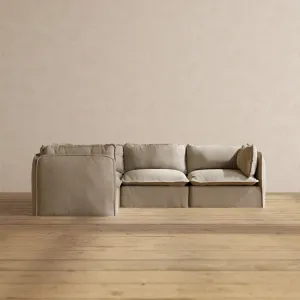 Modular Performance 4-Seater Corner Sectional in Dune | Deluxe Blend