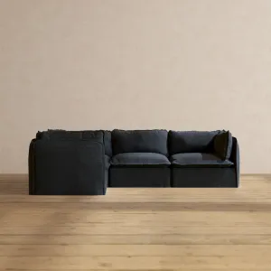 Modular Performance 4-Seater Corner Sectional in Indigo | Deluxe Blend