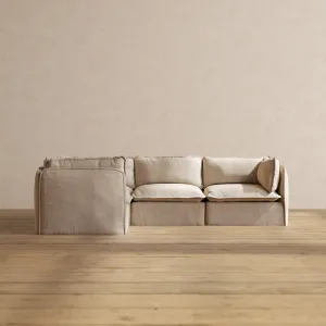 Modular Performance 4-Seater Corner Sectional in Oat | Deluxe Blend