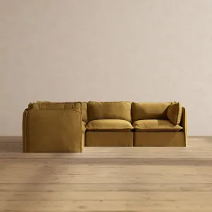 Modular Performance 4-Seater Corner Sectional in Toffee | Deluxe Blend