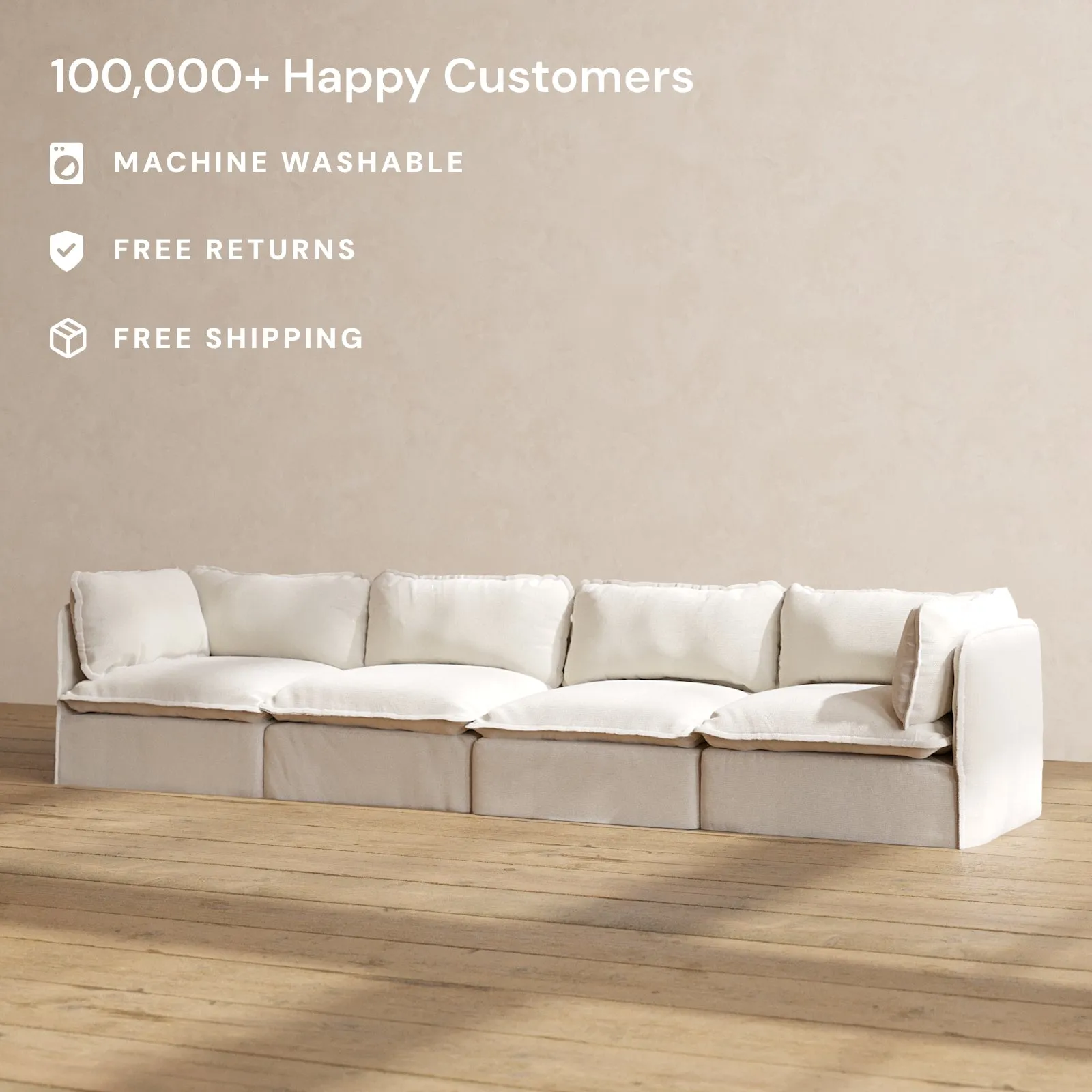 Modular Performance 4-Seater in Flour | Deluxe Blend