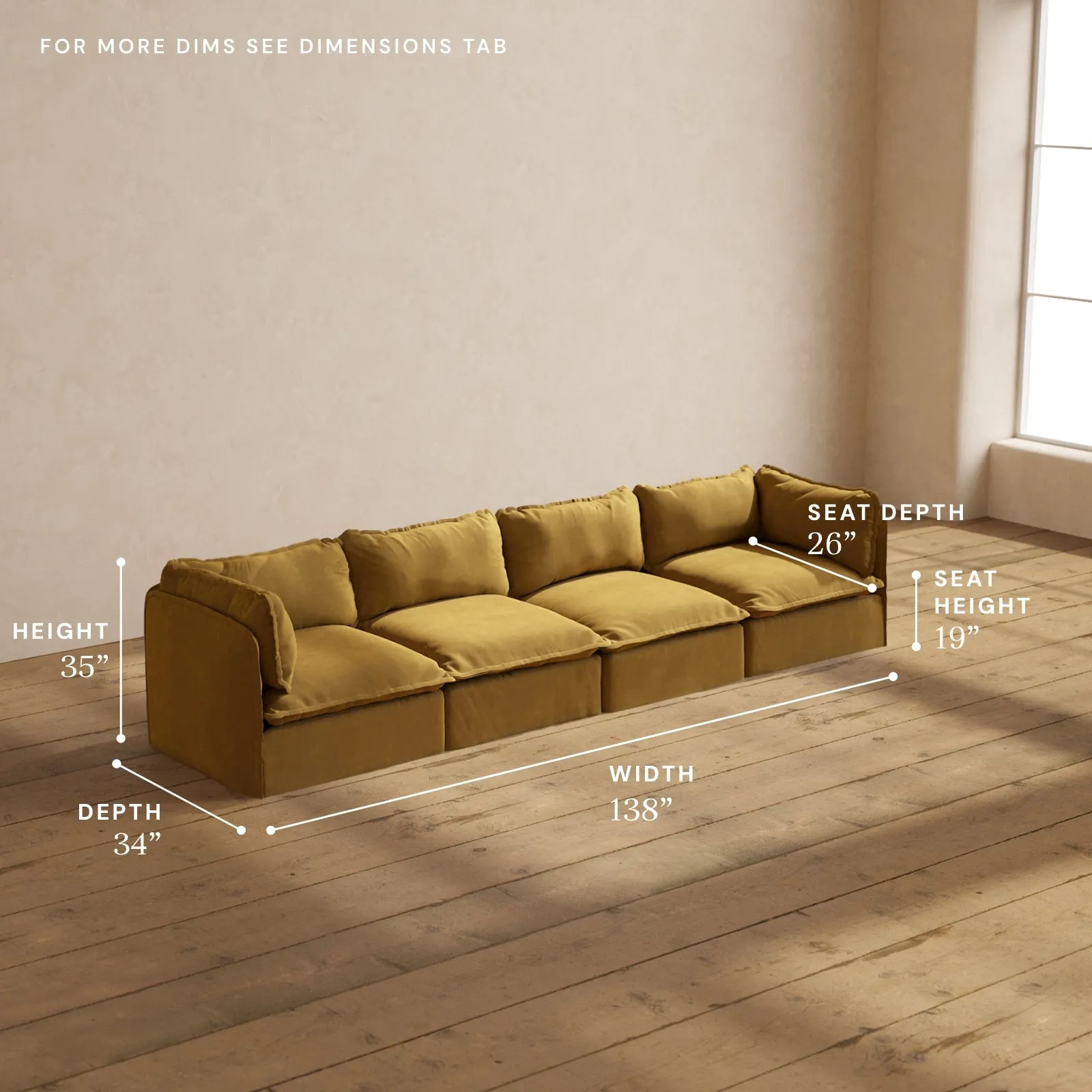 Modular Performance 4-Seater in Toffee | Deluxe Blend