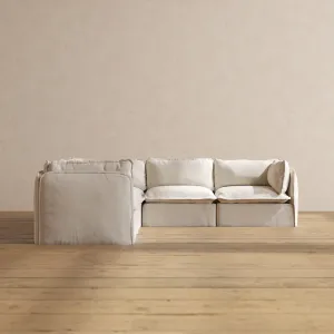 Modular Performance 5-Seater Corner Sectional in Flour | Deluxe Blend
