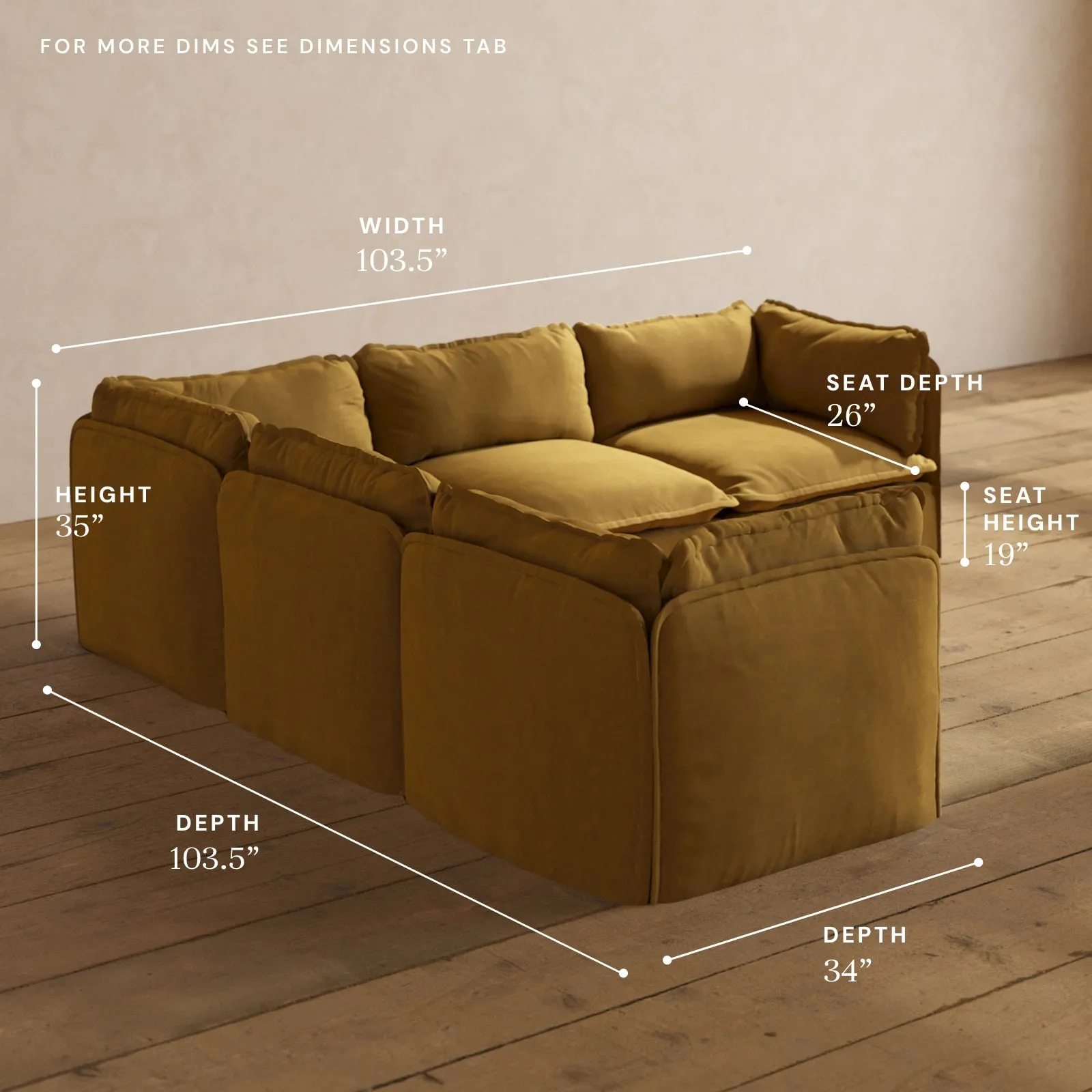 Modular Performance 5-Seater Corner Sectional in Toffee | Deluxe Blend