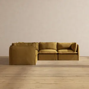 Modular Performance 5-Seater Corner Sectional in Toffee | Deluxe Blend