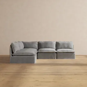 Modular Performance 5-Seater Open-Ends Corner Sectional in Ash | Relaxed Blend