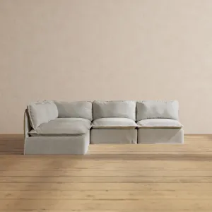 Modular Performance 5-Seater Open-Ends Corner Sectional in Cloud | Deluxe Blend