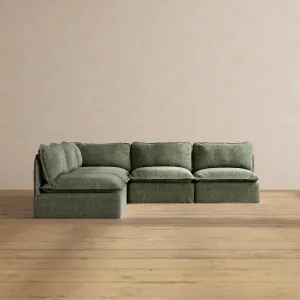Modular Performance 5-Seater Open-Ends Corner Sectional in Willow | Relaxed Blend