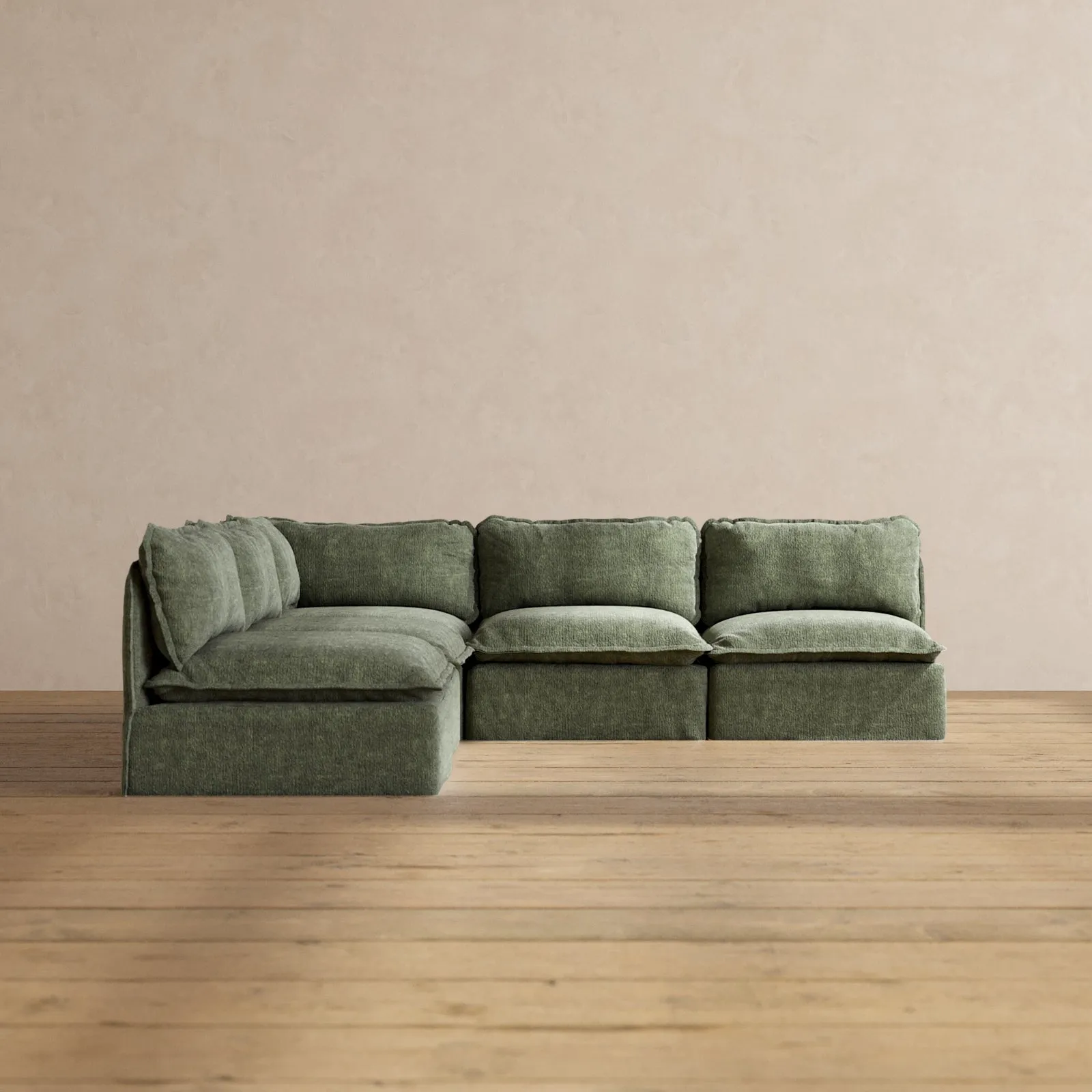 Modular Performance 5-Seater Open-Ends Corner Sectional in Willow | Relaxed Blend