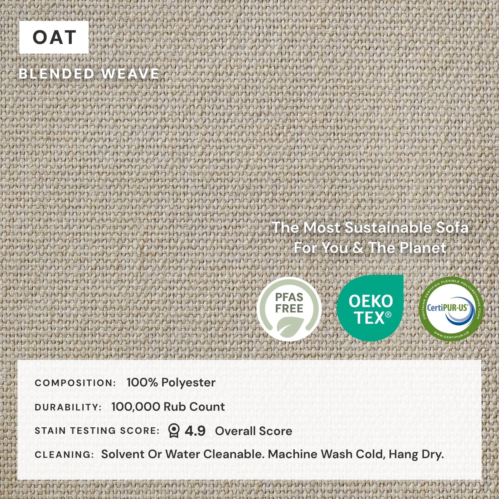 Modular Performance 6-Seater Open-Ends U-Sectional in Oat | Relaxed Blend