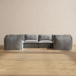 Modular Performance 6-Seater U-Sectional in Ash | Relaxed Blend