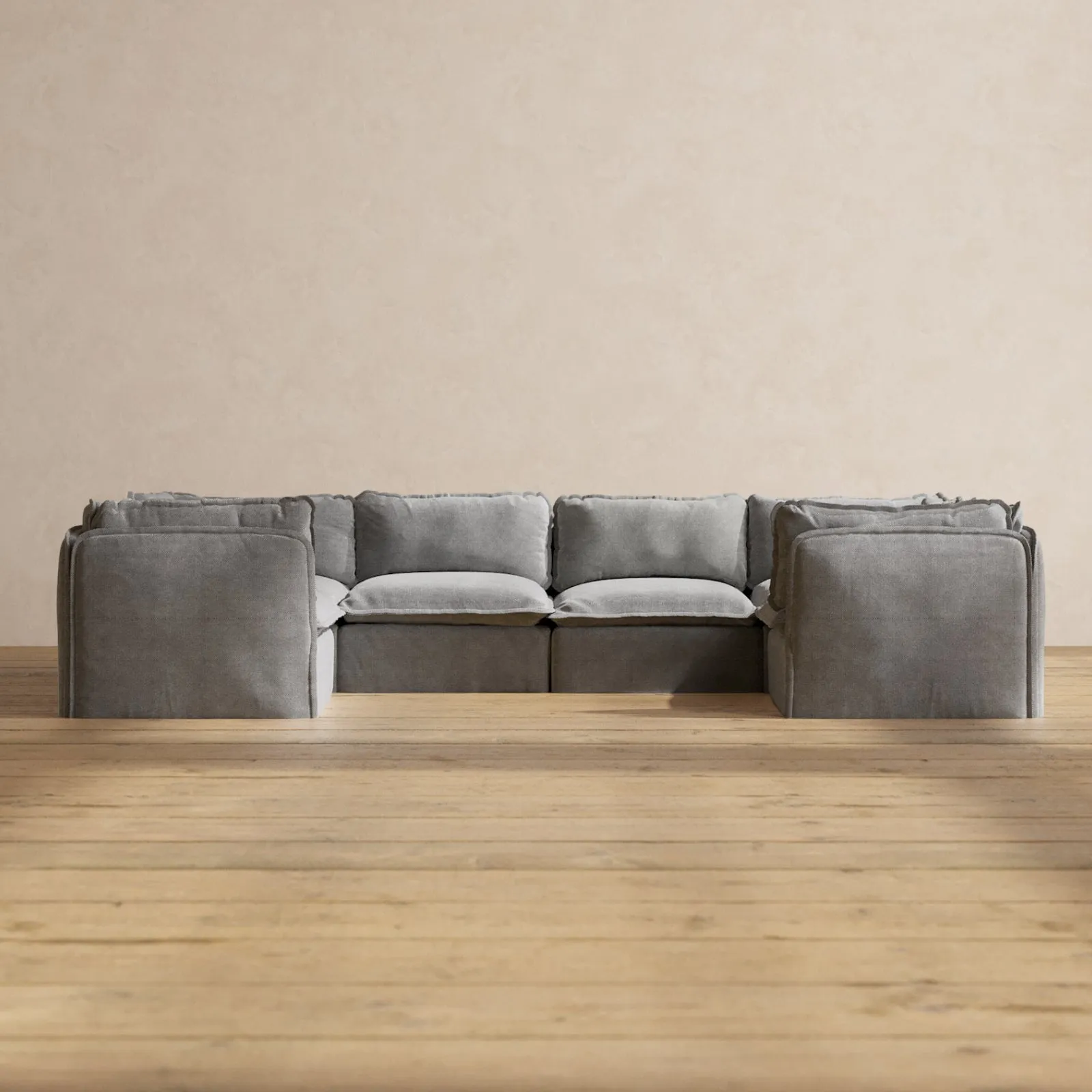 Modular Performance 6-Seater U-Sectional in Ash | Relaxed Blend