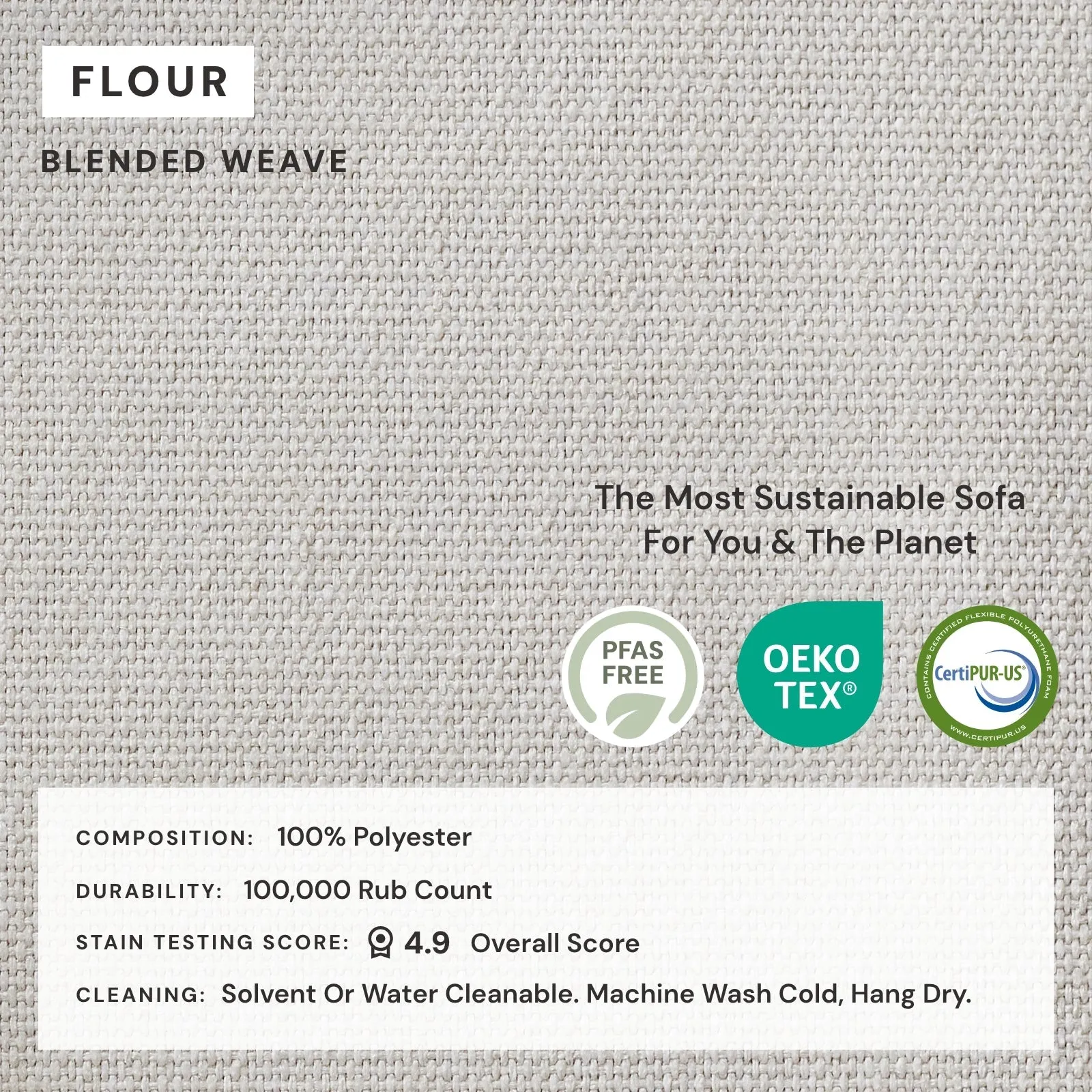 Modular Performance 6-Seater U-Sectional in Flour | Deluxe Blend