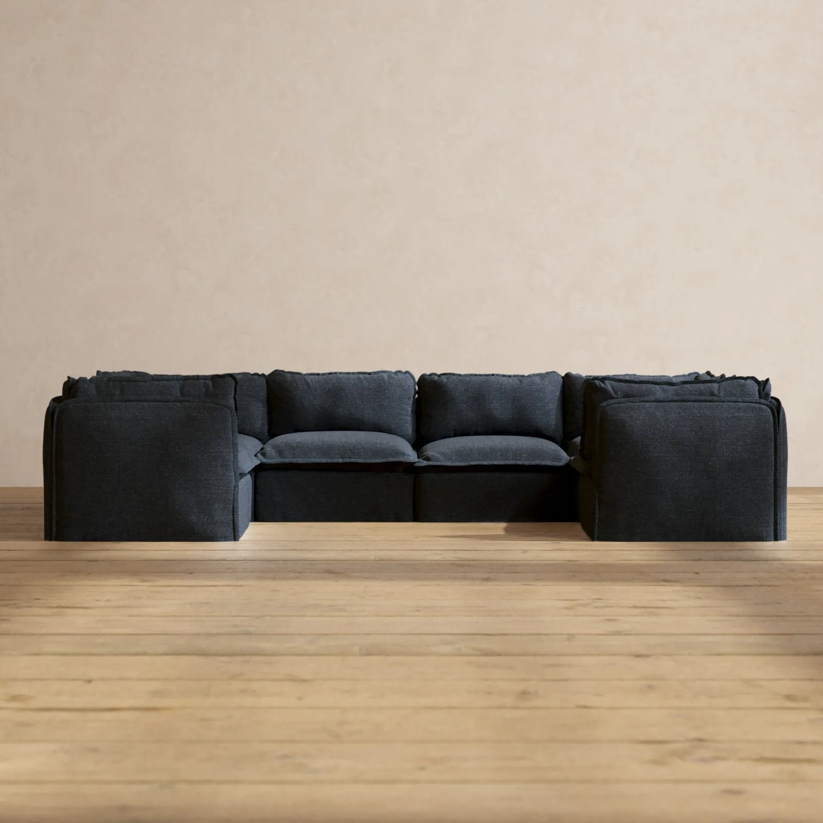 Modular Performance 6-Seater U-Sectional in Indigo | Deluxe Blend