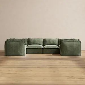Modular Performance 6-Seater U-Sectional in Willow | Deluxe Blend