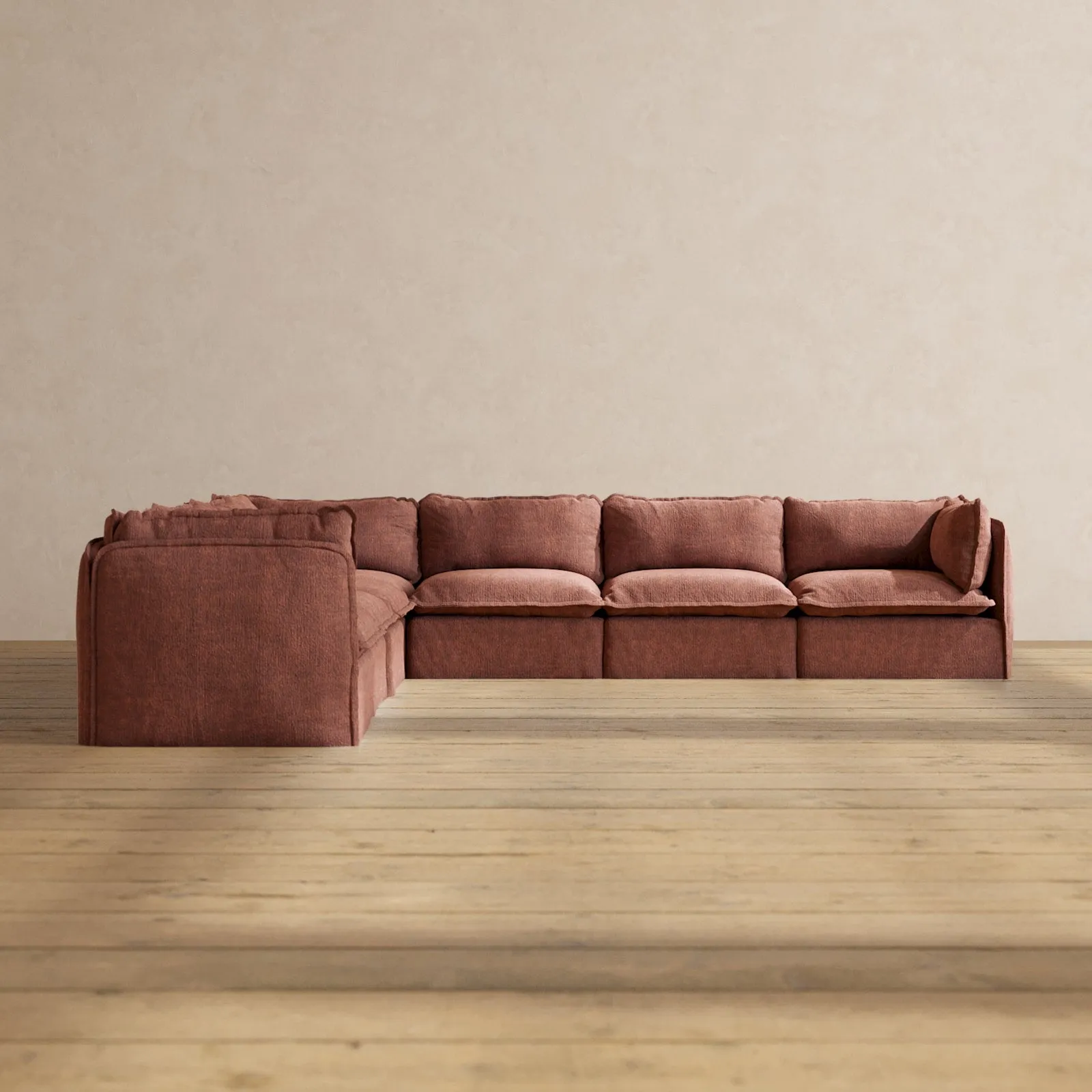 Modular Performance 7-Seater Corner Sectional in Chestnut | Deluxe Blend